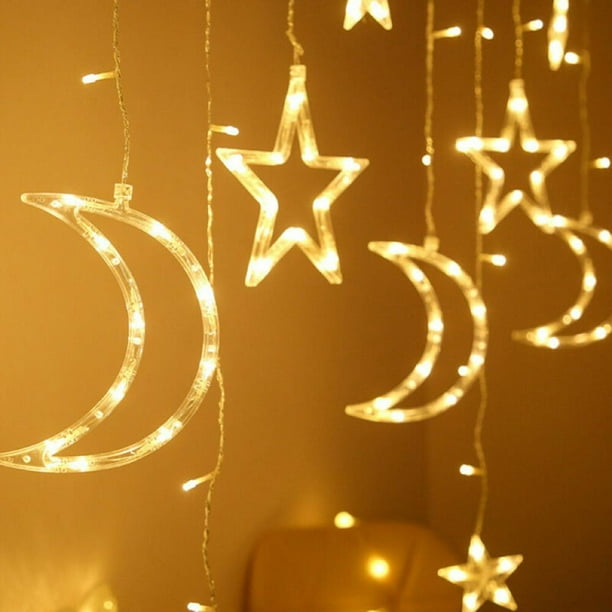 1.5M LED Moon Star String Light Fairy Light For Eid Mubarak Ramadan Party Decor 